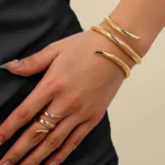 Celeste Sculpted Bangle & Ring Set