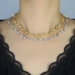 Ondine CZ Wave Choker Necklace